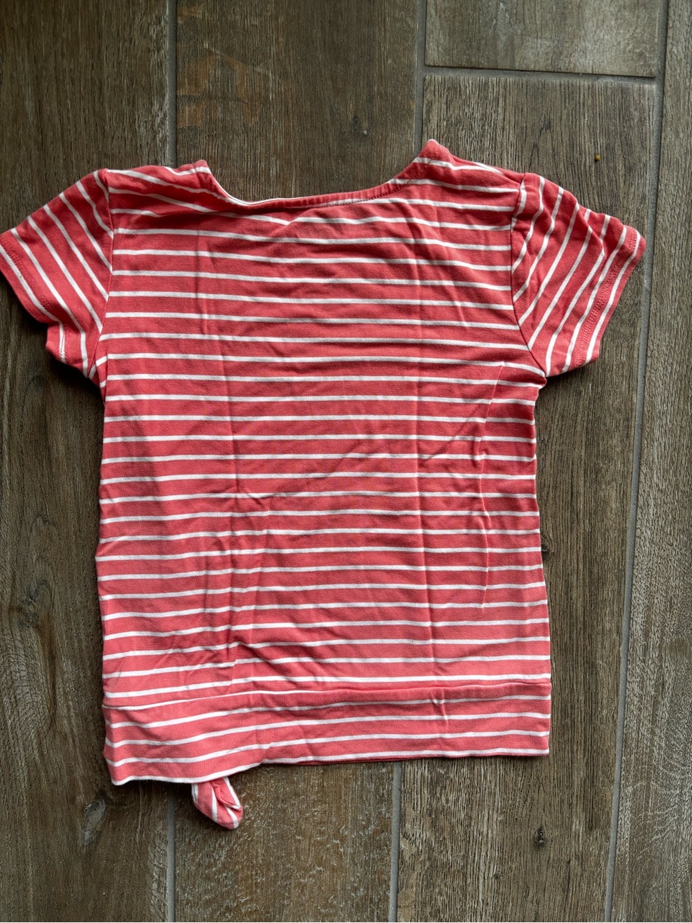 Rumi+Ryder Coral Striped Short-Sleeve Tee with Side Tie Sz XS (4/5) - Picture 2 of 6